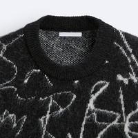 Benutzer definierte OEM ODM Jacquard Strick pullover Rundhals ausschnitt Nylon Baumwolle Streetwear Gestreifte Herren Pullover Herren Pullover
