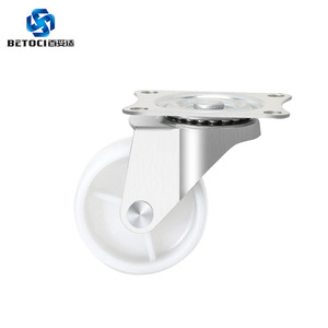 BETOCI Swivel Caster 1-3 Inch Stainless Steel Polyurethane Wheel With Brake Plate Mount Industrial Furniture Casters - Product Image 1