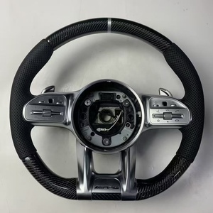 Volant en fibre <span class=keywords><strong>de</strong></span> carbone pour Mercedes-Benz AMG E300 C200 W213 W205 C63 C43 avec bouton Dragonfly - Product Image 2