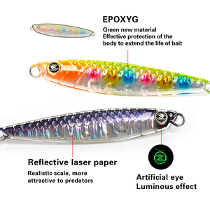 Prix usine leurre en résine époxy personnalisé OEM métal plomb leurre appât Porgy flet <span class=keywords><strong>perche</strong></span> 103mm 40g naufrage époxy gabarits - Product Image 2