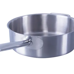 18 Cm Stock Wholesale Kitchen Cooking Pan Stainless Steel Pan Commercial Kitchen Used Sauce Pan