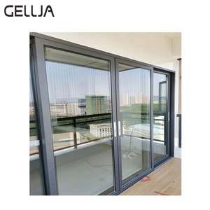 Design moderno 4 pannelli in lega di alluminio con doppi vetri <span class=keywords><strong>porta</strong></span> esterna <span class=keywords><strong>scorrevole</strong></span> impermeabile <span class=keywords><strong>porta</strong></span> da giardino per porte esterne Villa - Product Image 2