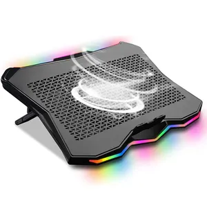 Stable Gaming Laptop Cooler with RGB height adjustable with 2 USB hub with fan Laptop cooling pad