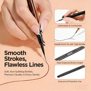 Pincel de nailon con mango metálico para decoración de uñas y dibujo, venta al por mayor - Product Image 3