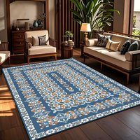 Waschbarer Luxus-Bodenteppich Kristallvelours Wohnzimmerteppich Rutschfest Geometrisches Muster Moderner Stil