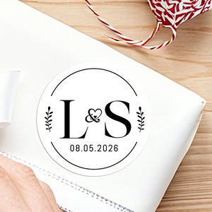 Bruiloft monogram sticker/gepersonaliseerde bruiloft stickers/op maat gemaakte cadeaustickers voor huwelijksuitnodigingen/bedank sticker - Product Image 2