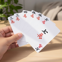 Cartes de jeu de Mahjong portables, écologiques, recyclables, avec revêtement double face, pour le Mahjong chinois traditionnel