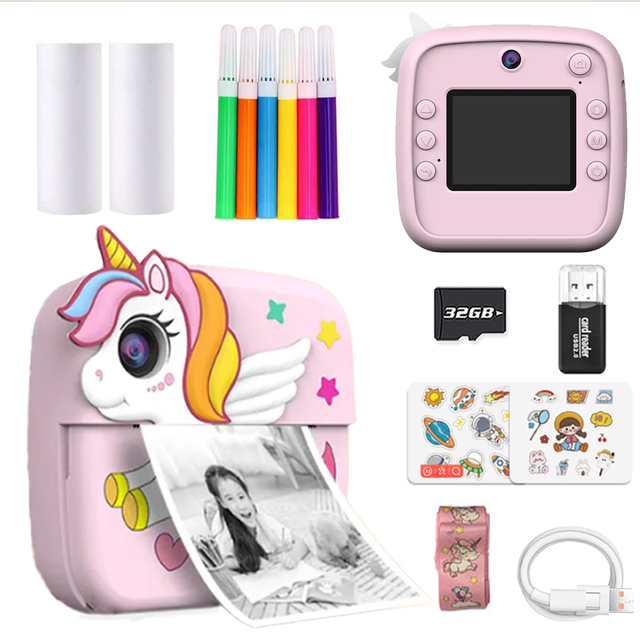 HD Wireless Kids Toys Camera Machine Professional Portable Mini Instant Photo Printer Cute Style Christmas Birthday Gifts