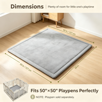 Tapis de jeu pour bébé personnalisé en gros, 3 couches, en velours pelucheux, antidérapant, en mousse, pour parc de jeu, tapis d'éveil pour tout-petits