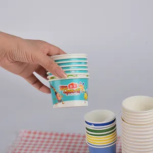 SenAng07 에코 친화적 인 인쇄 로고 종이 뚜껑이있는 아이스크림 컵 아이스크림 종이 그릇 뚜껑이있는 종이 아이스크림 컵