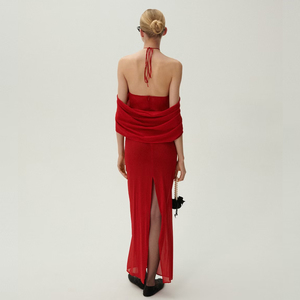 Sexy Evening Red Womens Formal <strong>Dresses</strong> <strong>Elegant</strong> Backless 3D Flower Off Shoulder Long Party <strong>Dress</strong>