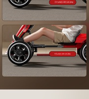 Go-Kart Eléctrico de Doble Tracción con Pedales y Control Remoto para Niños de 1 a 6 Años, con 4 Ruedas EVA, Plegable, con Luces LED