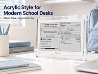 Kylendar – Planificateur intelligent en acrylique de 7,5 pouces pour étudiants, calendrier numérique E-Paper pour le suivi des devoirs, le compte à rebours des examens et la planification des études