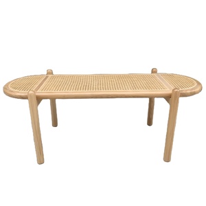 <span class=keywords><strong>Banc</strong></span> en bois massif et en rotin naturel de style nordique <span class=keywords><strong>contemporain</strong></span> pour chambre à coucher, <span class=keywords><strong>entrée</strong></span> ou salon <span class=keywords><strong>d</strong></span>'appartement, terrasse - Product Image 1