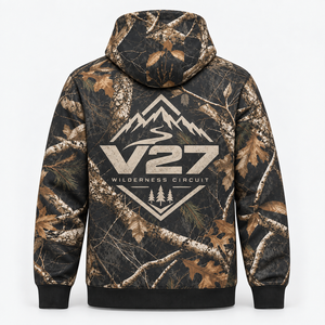 Sweat-shirt à capuche camouflage tout-terrain pour homme, motif camouflage woodland intégral, style rallye et trail - Product Image 4
