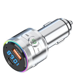 Chargeur de voiture portable PD fonction de charge rapide <span class=keywords><strong>transmetteur</strong></span> FM pour lecteur MP3 <span class=keywords><strong>Bluetooth</strong></span> Port USB en métal APE allume-cigare - Product Image 4