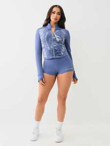 Conjunto de ropa para mujer estilo occidental, estilo cool girl, estilo dark, conjunto de shorts ajustados y camiseta de manga larga. - Product Image 5