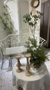 Fauteuil double élégant en <span class=keywords><strong>fer</strong></span> <span class=keywords><strong>forgé</strong></span>, banc <span class=keywords><strong>de</strong></span> <span class=keywords><strong>jardin</strong></span>, chaise longue d'extérieur pour balcon et patio, style campagnard américain, démontable - Product Image 6