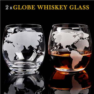 Cadeaux pour papa homme, carafe à whisky <span class=keywords><strong>Globe</strong></span> Set avec 2 pierres à billes et 2 verres, Cool Stuff Gift for Bourbon Scotch - Product Image 5