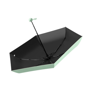 Custodia personalizzabile con colla nera UV parasole cinque volte Ultra leggera per specchio capsula ombrello da ragazza Design classico per i viaggi - Product Image 6