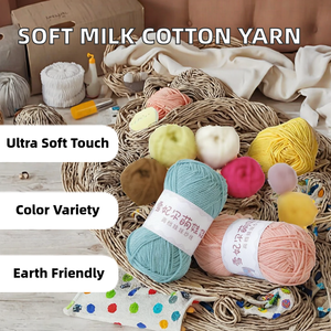 Fil à tricoter et à tisser en coton doux et mélangé, 4 brins, motif blanchi, vente chaude 2025 - Product Image 3