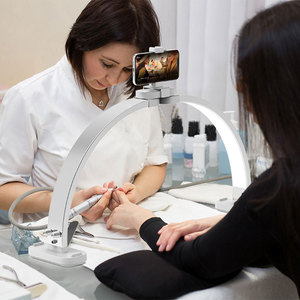 Meilleure Vente <span class=keywords><strong>Lampe</strong></span> LED Demi-Lune pour Ongles Pliable, <span class=keywords><strong>Lampe</strong></span> de Bureau avec Support Téléphone, Lumière LED Demi-Lune pour Salon de Beauté et Ongles - Product Image 1
