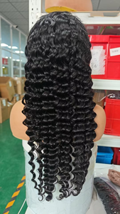 Vente en gros de perruque de fermeture de dentelle de cheveux vierges de vague profonde en vrac peut être blanchie 5X5 HD Swiss Lace <span class=keywords><strong>Bye</strong></span> <span class=keywords><strong>Bye</strong></span> Nœuds perruque sans colle cheveux humains - Product Image 5