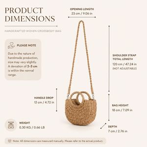 Custom Woven Shoulder <b>Bag</b> with Name, Personalized <b>Straw</b> <b>Crossbody</b> Purse for Beach Vacation, Handbag Travel Gift for Women - Product Image 6