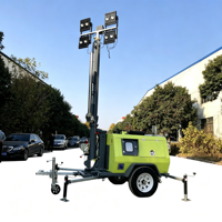 Générateur diesel SMLV 1000QA pour tour d'éclairage mobile sur remorque, mât de 9 m, projecteur à halogénures métalliques de 440 000 lumens, moteur classé IP67