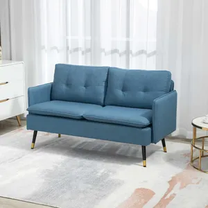 55" Loveseat Sofa - Dark Blue Linen