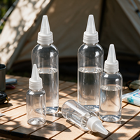 Bouteilles compte-gouttes en plastique PET transparent à pointe souple, 30 ml-500 ml, rechargeables, pour peinture, lotion, distribution de liquides