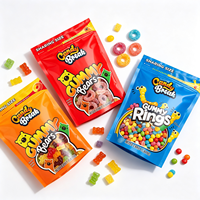 Sachet Doypack refermable avec fenêtre transparente pour bonbons, bonbons gélifiés, anneaux acidulés et emballage de confiseries