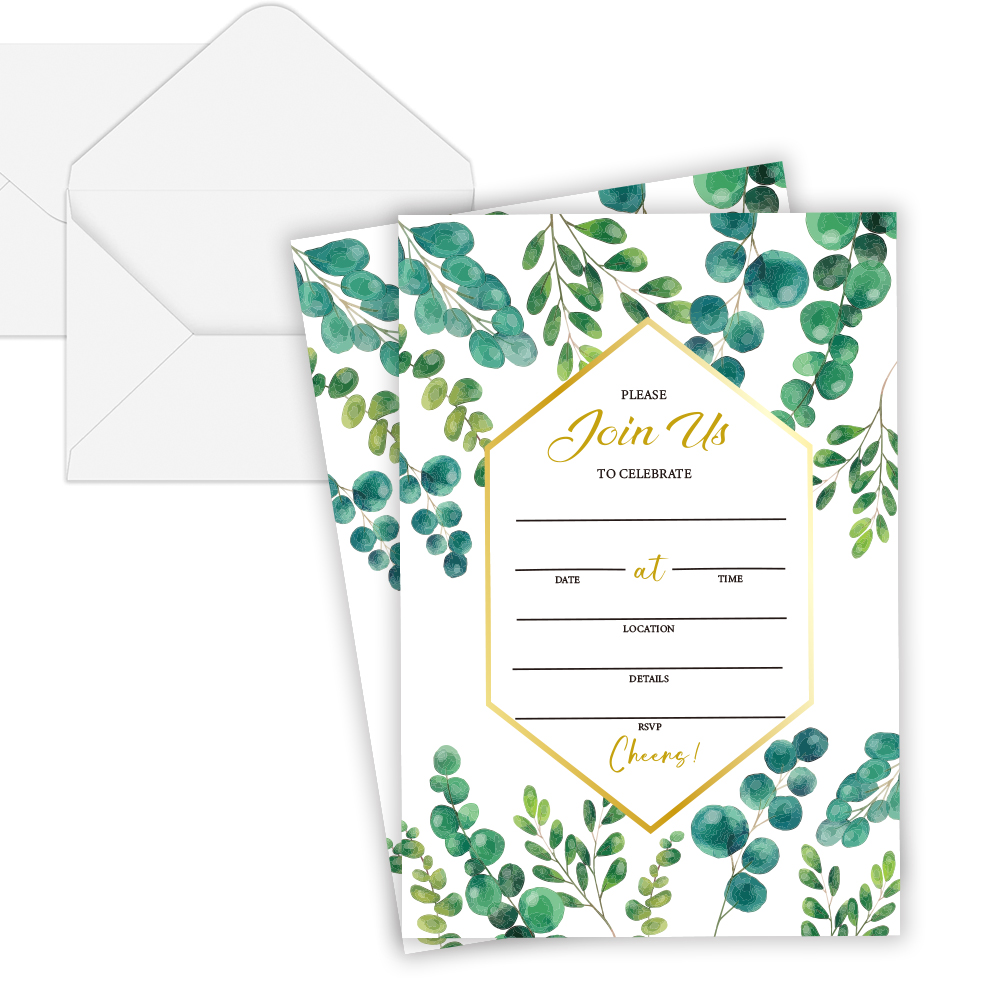 PAFU Wedding Bridal Shower Baby Shower inviti con buste Greenery unisciti a noi Cards 25 pack