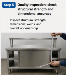 Tavolo da Lavoro per <span class=keywords><strong>Cucina</strong></span> Industriale in <span class=keywords><strong>Acciaio</strong></span> Inox con Ripiano Superiore e Armadietto Inferiore Personalizzabile 201 304 - Product Image 6
