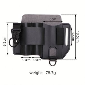 <b>Men's</b> Waist Belt Bag PU Leather Vintage Style EDC Tool Knife Torch Holder <b>Pouch</b> Multitool Sheath for Work - Product Image 5