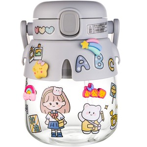 New Fun Doll Cup Children Cute Straw Water Cup Summer Portable High-capacity <strong>Girls</strong> Straw Water <strong>Glass</strong> - Product Image 6