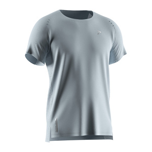 T-shirt de marathon pour hommes, vêtements de course haut de gamme, panneaux latéraux en mesh ultra-légers, séchage rapide, idéal pour tous les niveaux - Product Image 3