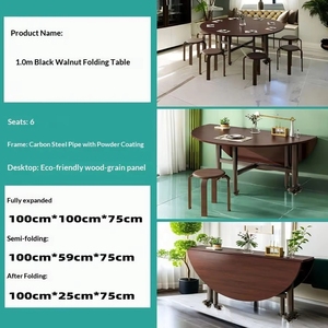 Tavolo da Pranzo Moderno Pieghevole con Ruote, Espandibile, Salvaspazio per <span class=keywords><strong>Cucina</strong></span>, Scrivania Mobile per Piccoli Appartamenti - Product Image 3