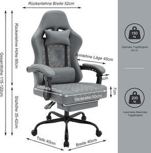 Chaise de jeu inclinable de nouvelle conception avec repose-pieds, chaise de jeu marron - Product Image 4