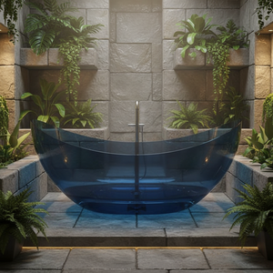 <span class=keywords><strong>Vasca</strong></span> <span class=keywords><strong>da</strong></span> <span class=keywords><strong>Bagno</strong></span> Moderna Portatile Autoportante con Scarico, Grande <span class=keywords><strong>Vasca</strong></span> in Resina <span class=keywords><strong>Trasparente</strong></span> per Casa o Hotel - Product Image 5