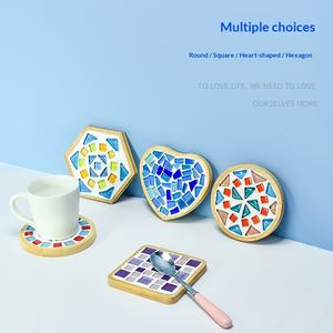Kit de Materiales para Manualidades Creativas de Posavasos de Vidrio con Mosaico, para Niños, Dí<span class=keywords><strong>a</strong></span> del Padre, Jardín de Infancia, Juguete de Collage - Product Image 3