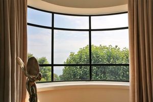 French Provincial Wind-Resistant Panels - Curved Galvanized Steel Windows with Reinforced Hem Edges for Grand Entrance Halls - Product Image 3