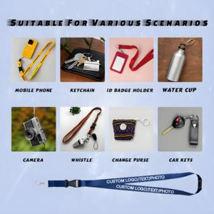 Lanière en polyester avec <span class=keywords><strong>porte</strong></span>-cartes Crochet <span class=keywords><strong>porte</strong></span>-clés détachable pour la sécurité des badges d'identité de bureau et le contrôle d'accès - Product Image 4