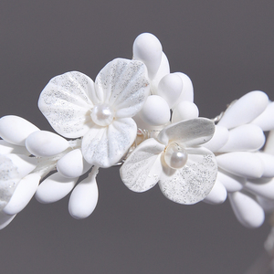 Nouveau <span class=keywords><strong>serre</strong></span>-tête floral artisanal en alliage argenté et doré avec perles et cristaux pour mariages et bals de promo 2026 - Product Image 5