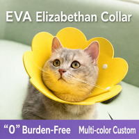 NOVIPET Elizabethan Collar Grosir Kerah Pelindung Lunak Motif Bunga yang Dapat Disesuaikan, E-Collar Ringan untuk Anjing dan Kucing Setelah Operasi