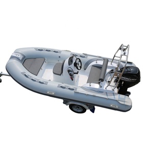 Lancha de Lujo Haohai, Bote Neumático Plegable de 12.8 pies, Certificado CE, con Motor, Casco de Fibra de Vidrio para Pesca - Product Image 2