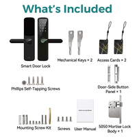 Cerradura Inteligente WiFi Tuya 5050, Cerradura Electrónica con Contraseña Anti-Espionaje, Aleación de Aluminio, Cerradura Inteligente con Huella Digital Ttlock en la Nube