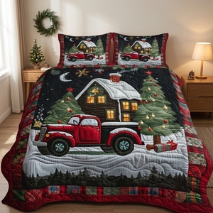 Juego de Cubrecamas Acolchados con Estampado Digital 3D, Diseño de Árbol de Navidad, para Todas las Temporadas, Poliéster Suave, Disponible <span class=keywords><strong>en</strong></span> Varios Tamaños - Product Image 5