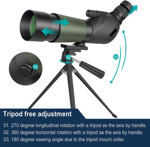 삼각대가 있는 <span class=keywords><strong>20</strong></span>-60x60 HD 스포팅 스코프, 휴대용 가방 및 스코프 전화 어댑터-BAK4 45 도 각도 스포터 스코프 - Product Image 3