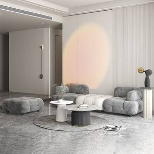 Canapé modulaire minimaliste carré en tissu pour salon, canapé design avec rembourrage en mousse, motif artistique - Product Image 5